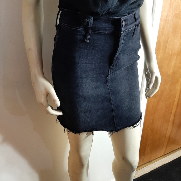 MOTHER  Womens The Coin Mini Fray Blackbird Skirt Sz 27 - Picture 3 of 7